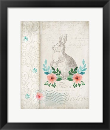 Framed French Spring Rabbit Print