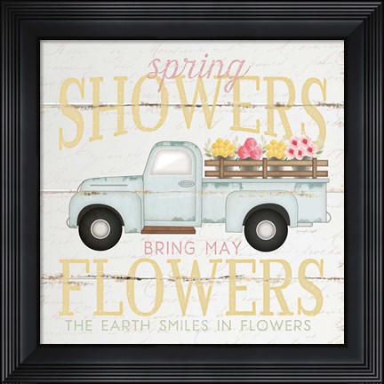Framed Spring Showers Truck Print