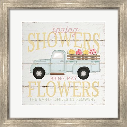 Framed Spring Showers Truck Print