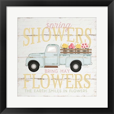 Framed Spring Showers Truck Print