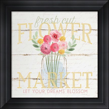 Framed Flower Market Print