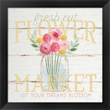 Framed Flower Market Print