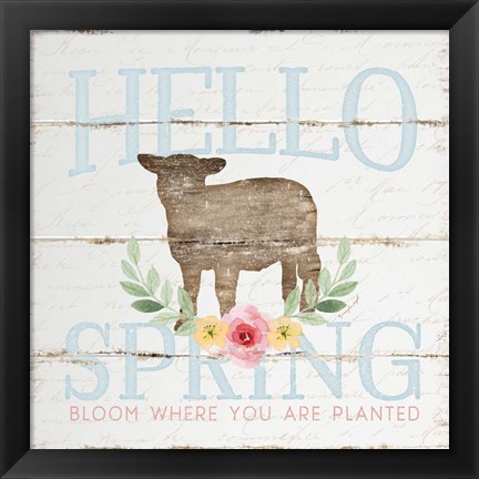 Framed Hello Spring Print