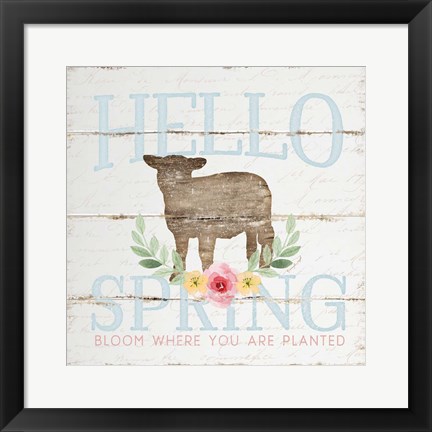 Framed Hello Spring Print