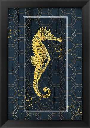 Framed Gold Seahorse Print