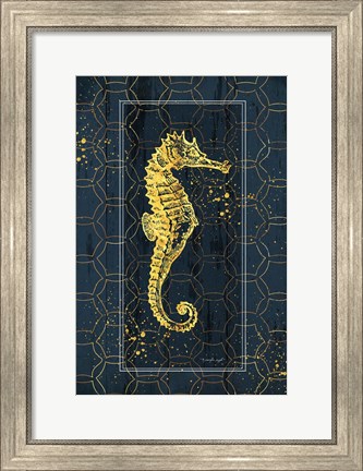 Framed Gold Seahorse Print