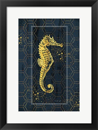 Framed Gold Seahorse Print