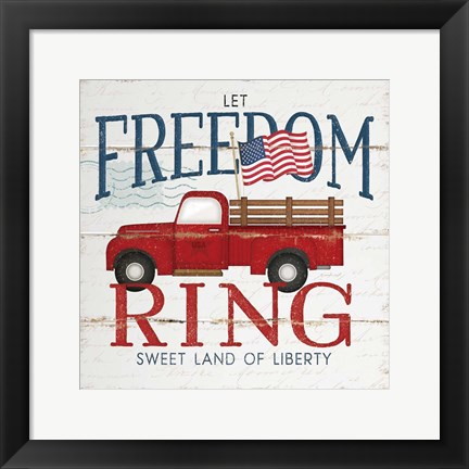 Framed Let Freedom Ring Print