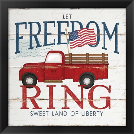 Framed Let Freedom Ring Print