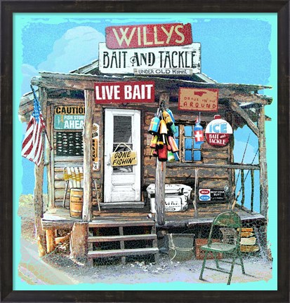 Framed Willys Bait &amp; Tackle Print