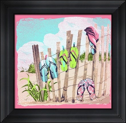Framed Flip Flop Rack Print