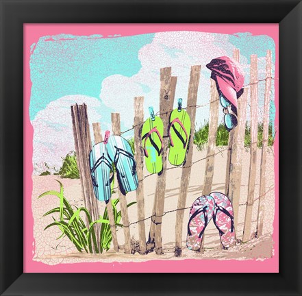 Framed Flip Flop Rack Print