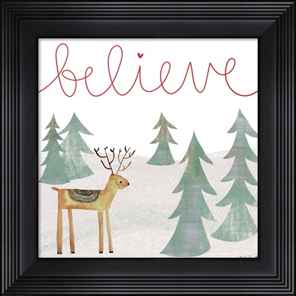 Framed Believe Reindeer Print