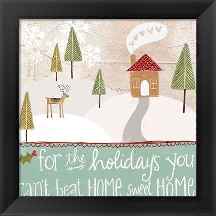 Framed Home Sweet Home for the Holidays Print