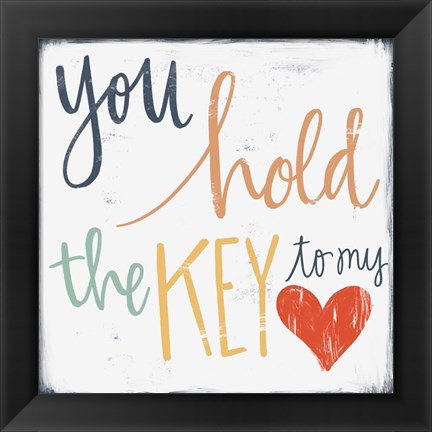 Framed Key to My Heart Print