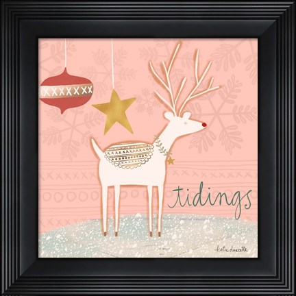 Framed Reindeer Tidings Print