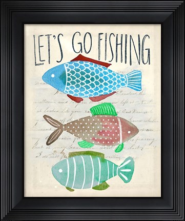 Framed Let&#39;s Go Fishing Print