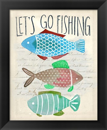 Framed Let&#39;s Go Fishing Print