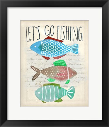 Framed Let&#39;s Go Fishing Print