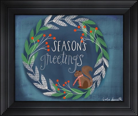 Framed Greetings Squirrel Print