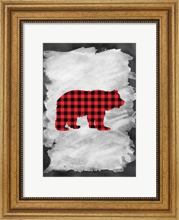 Framed Plaid Bear Print