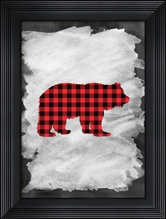 Framed Plaid Bear Print