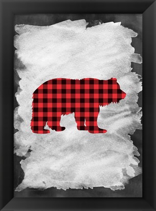 Framed Plaid Bear Print