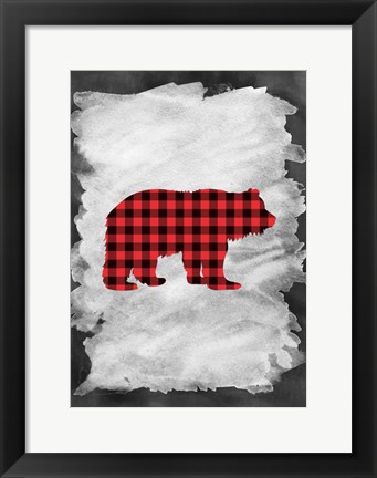 Framed Plaid Bear Print