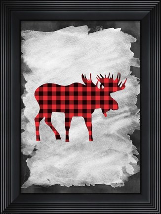 Framed Plaid Moose Print
