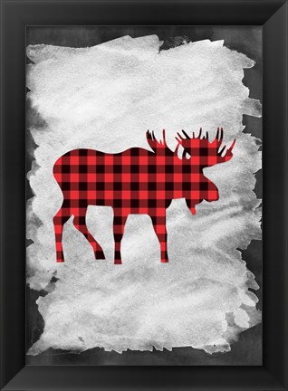 Framed Plaid Moose Print