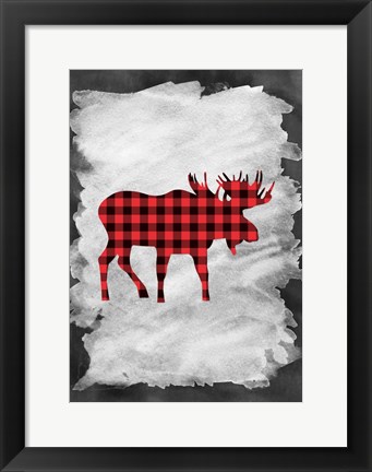 Framed Plaid Moose Print