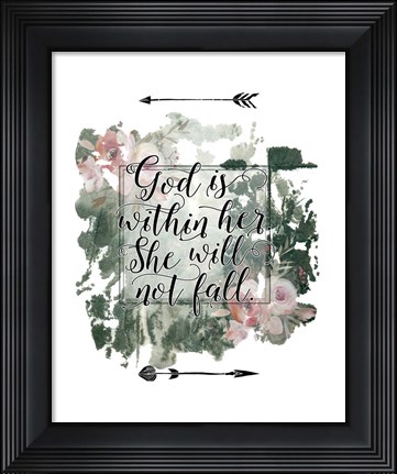 Framed God is Within Her Floral Print
