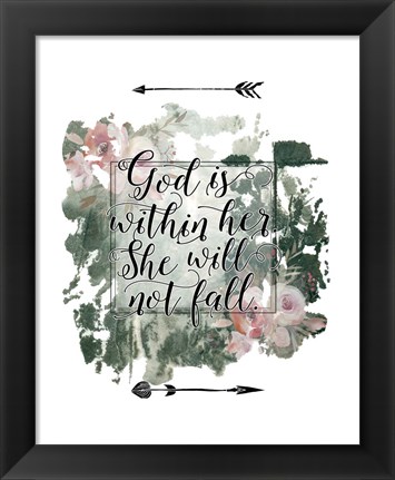 Framed God is Within Her Floral Print