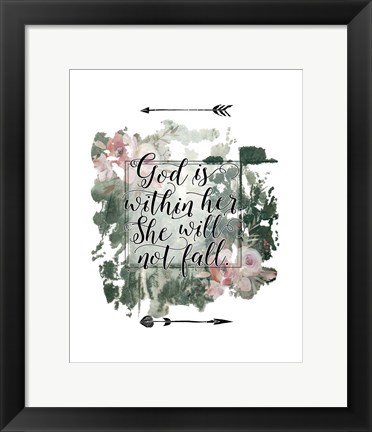 Framed God is Within Her Floral Print