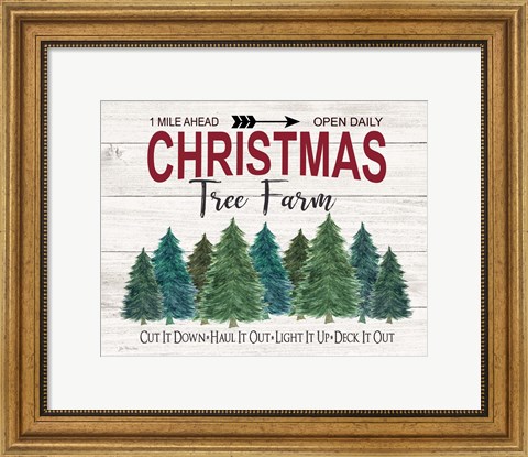 Framed Deck It Out Christmas Tree Farm Print