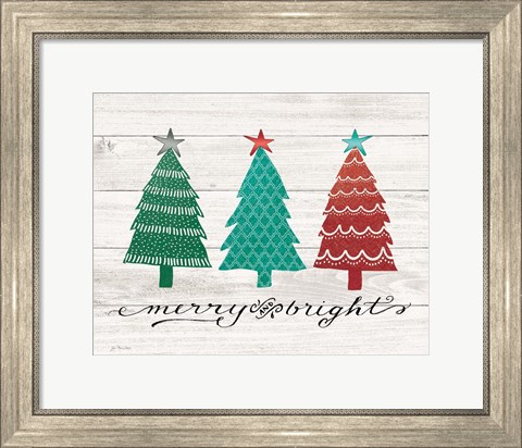 Framed Merry &amp; Bright Trees Print