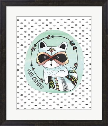 Framed Curious Raccoon Print