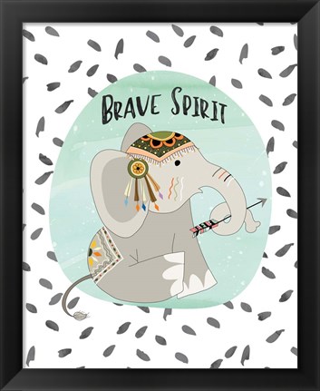 Framed Brave Elephant Print