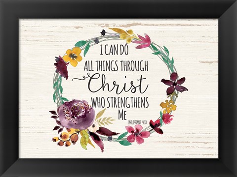 Framed All Things Through Christ Print