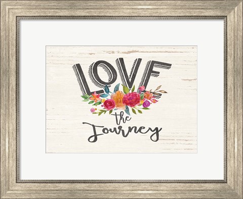 Framed Love the Journey Floral Print