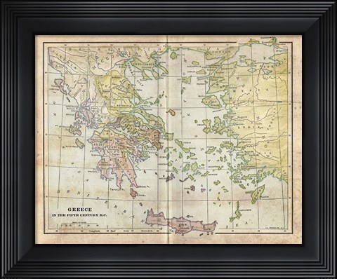 Framed Vintage Greece Empire Map Print