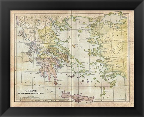 Framed Vintage Greece Empire Map Print