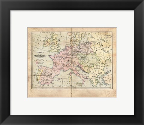 Framed Vintage Napoleon Empire Map Print