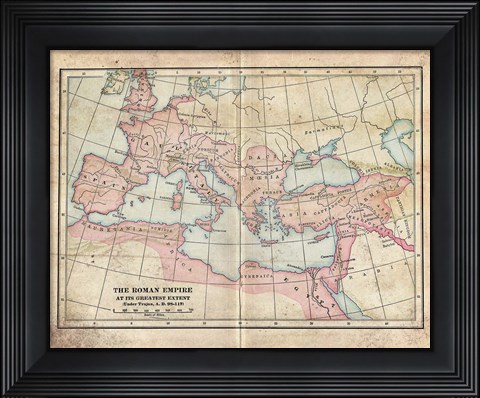 Framed Vintage Roman Empire Map Print