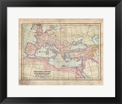 Framed Vintage Roman Empire Map Print