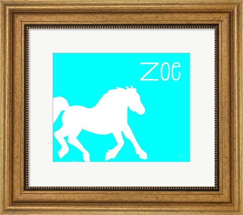 Framed Blue Horse Print