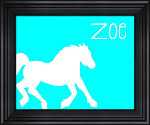 Framed Blue Horse Print