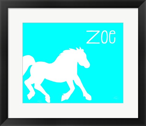 Framed Blue Horse Print