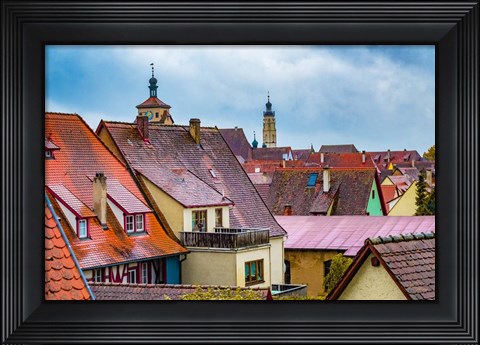 Framed Red Roofs of Rothenburg I Print