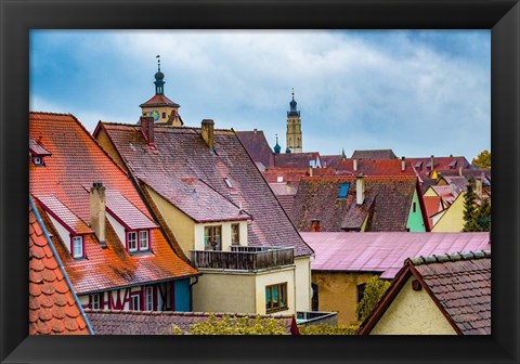 Framed Red Roofs of Rothenburg I Print